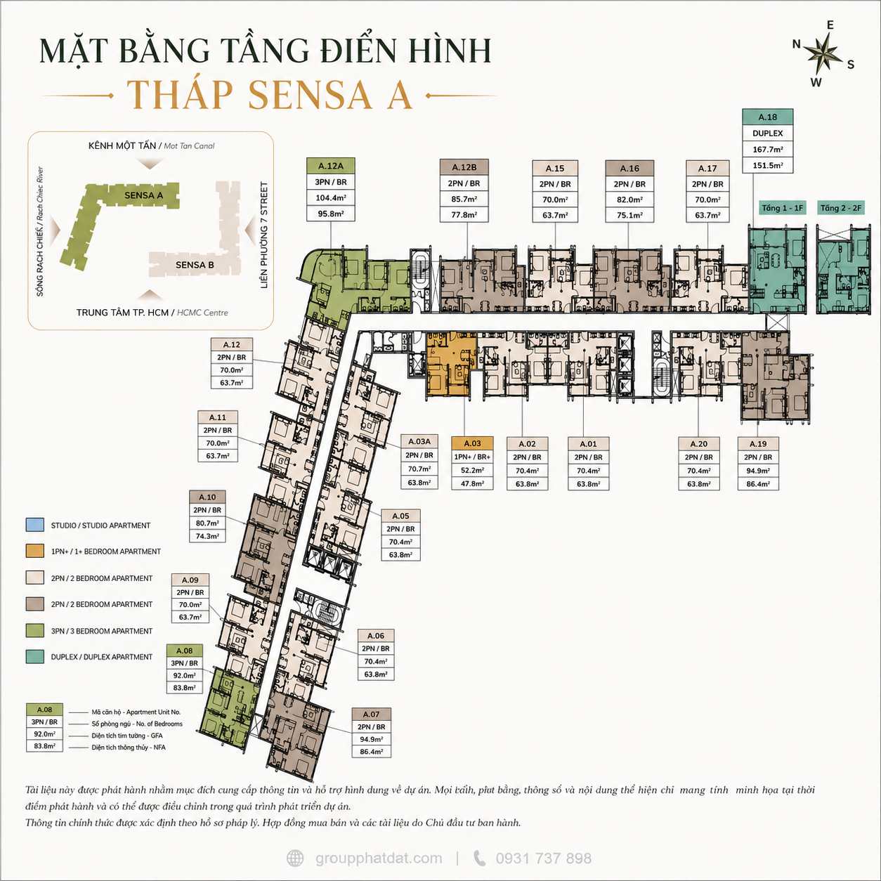 Mặt bằng tầng điển hình Tháp Sensa A dự án Imperia Sensa Park