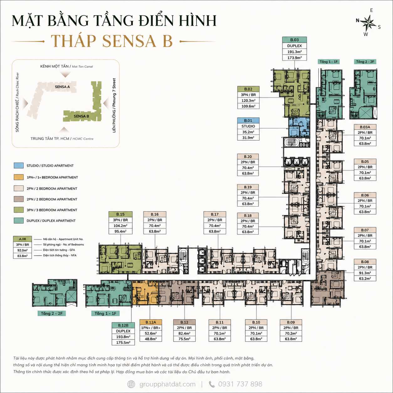 Mặt bằng tầng điển hình Tháp Sensa B dự án Imperia Sensa Park
