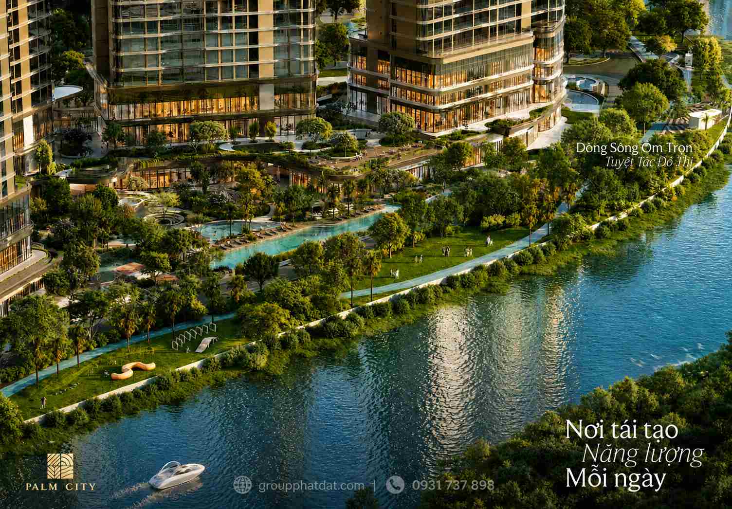 Phối cảnh không gian Palm River bên dòng sông