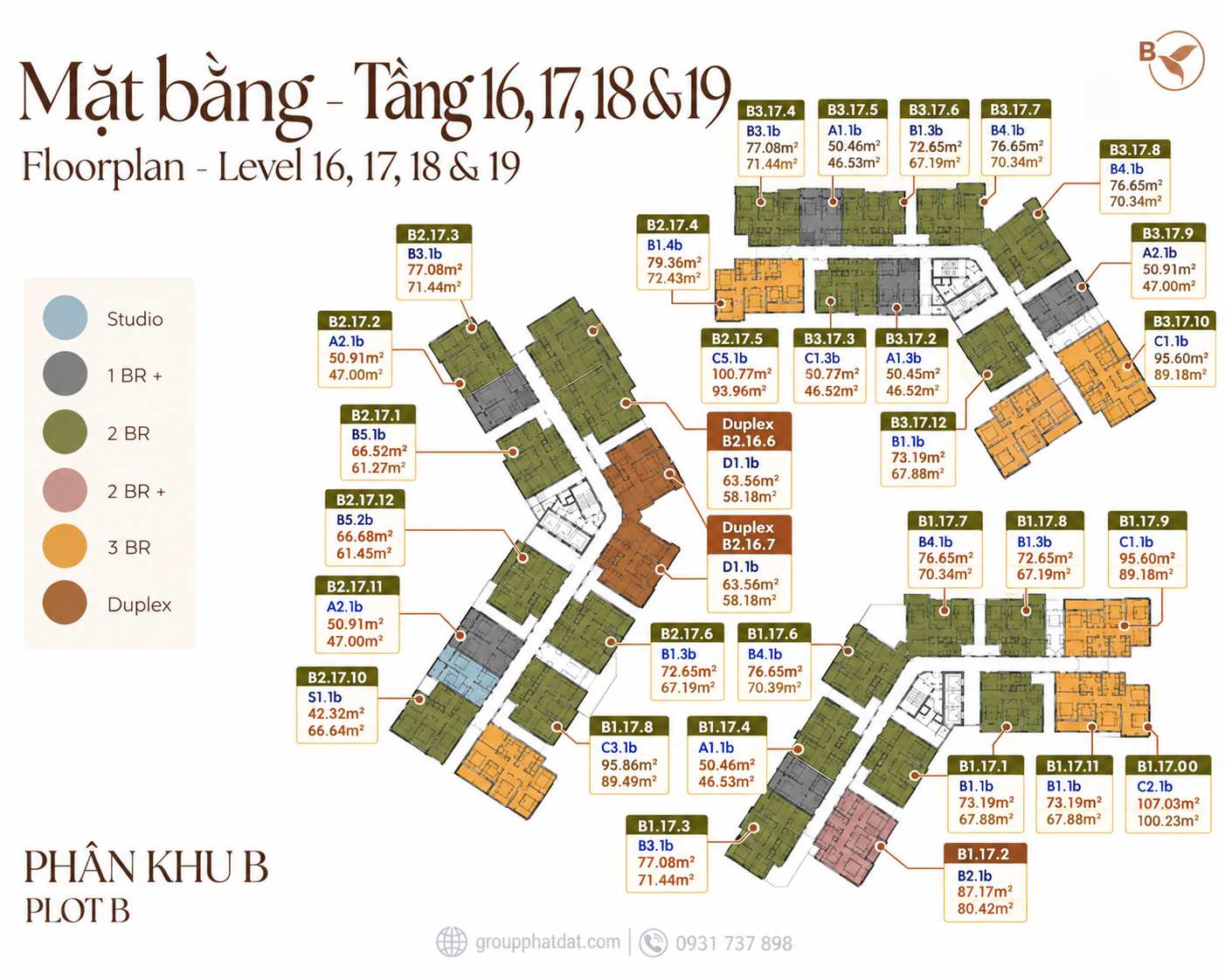 Mặt bằng tầng căn hộ Duplex Norton Park
