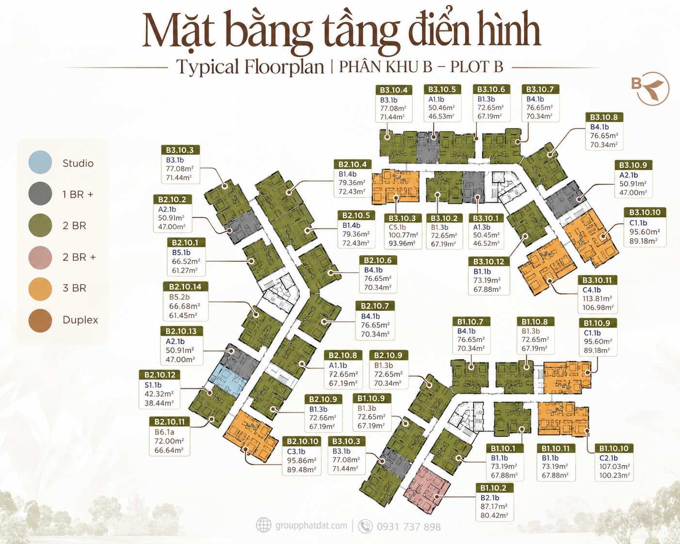 Mặt bằng tầng điển hình căn hộ Norton Park