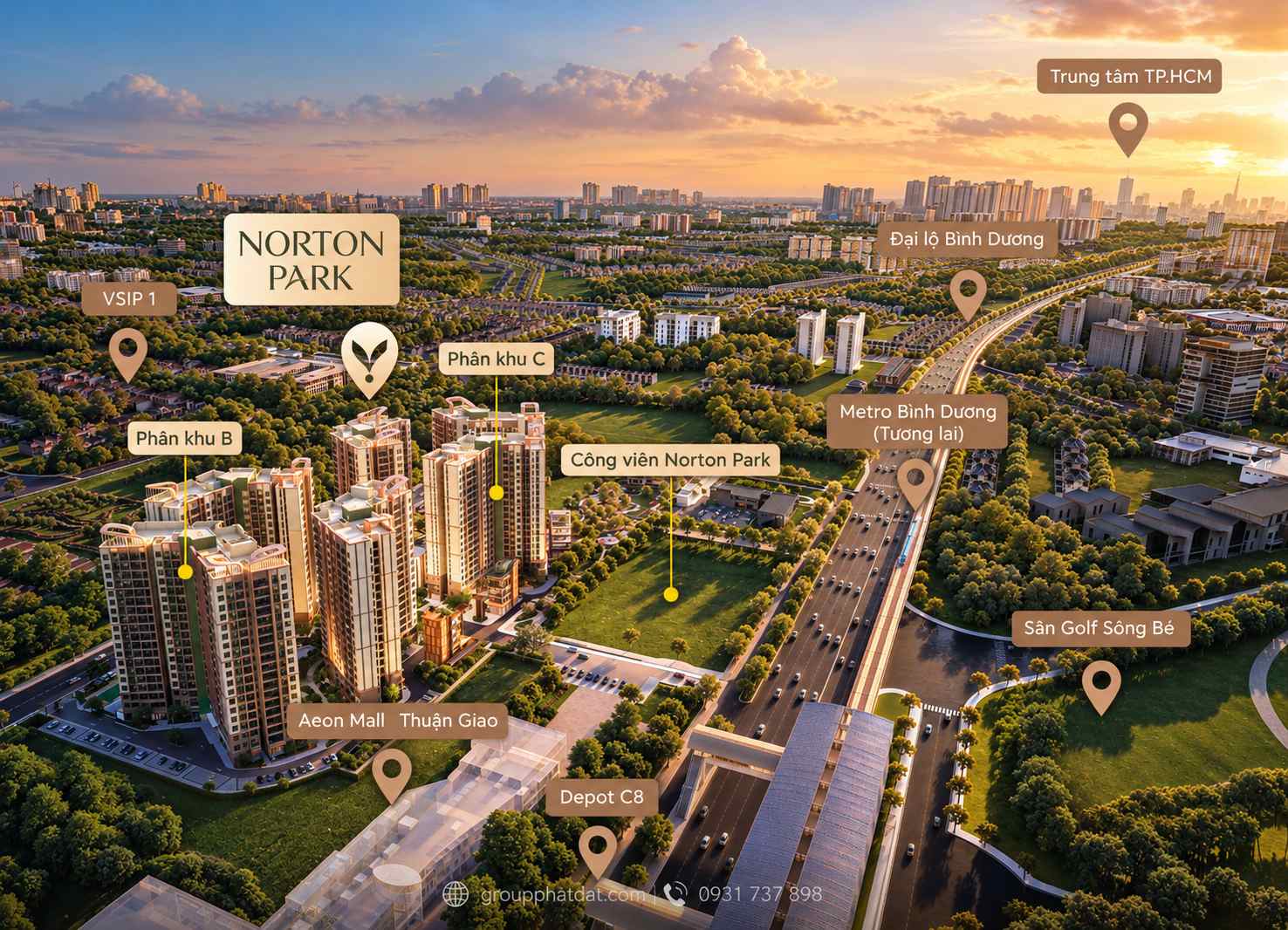 Căn hộ mặt tiền Đại lộ Bình Dương (QL13): Lợi thế vị trí gần AEON Mall và đối diện Sân Golf Sông Bé Norton Park căn hộ mặt tiền Đại lộ Bình Dương