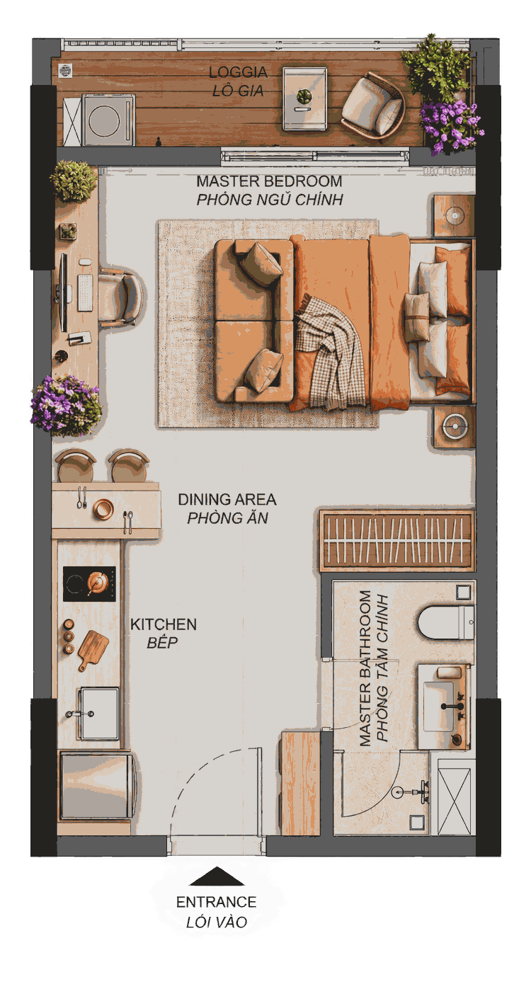 Norton Park Thiet ke can ho Norton Park Studio ST1.1A